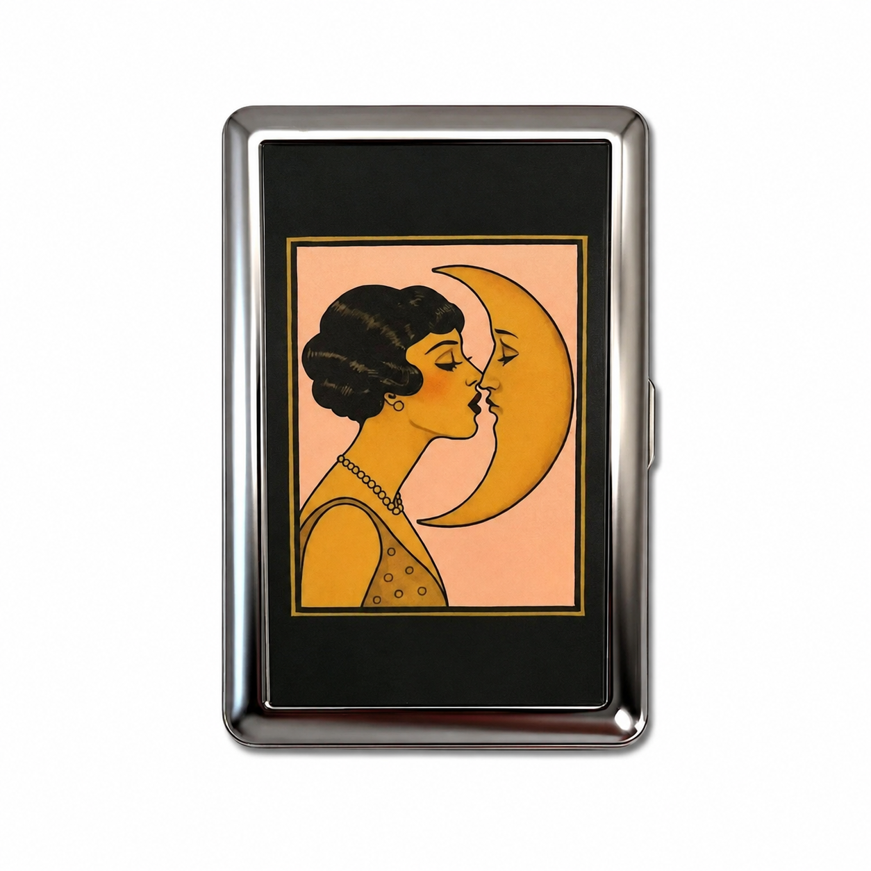 No. 06 ANGIS MOON Kartenetui aus bedrucktem Metall