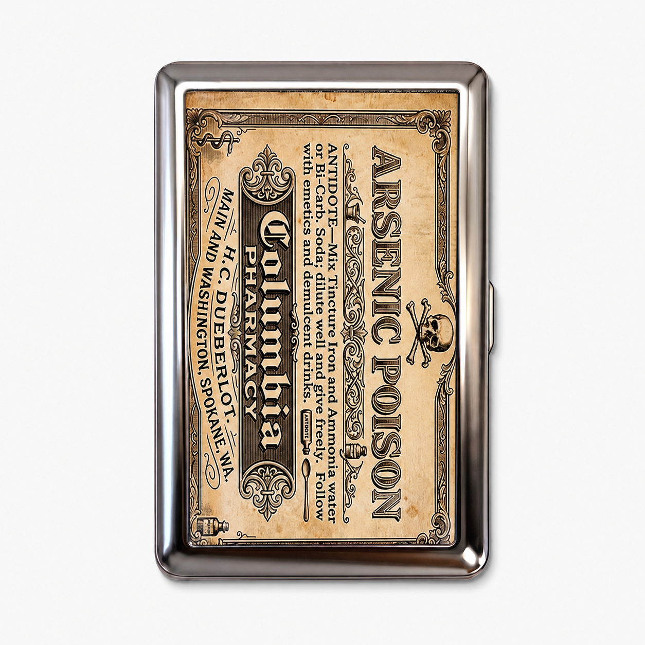 No. 07 DOCTORS BOX Kartenetui aus bedrucktem Metall